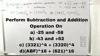 Perform Subtraction Operation on -25 and -58 || Subtraction and addition operation in Computer Funda