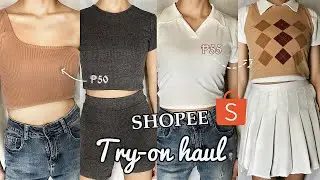 AFFORDABLE SHOPPEE TRY-ON HAUL (basic tops, skirt, shorts, fake collar) | 8.8 SALE | Mariel Valendia