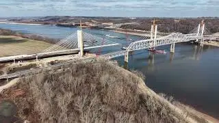DJI MINI 5 PRO Bridge Construction. Illinois To Missouri and back. #shorts 