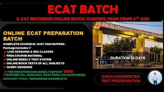 RECORDED ECAT PREPARATION BATCH | ONLINE PHYSICS-MATHS-CHEMISTRY-ENGLISH BATCH | ONLINE ECAT BATCH |