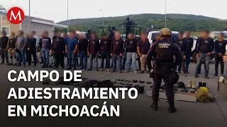 Descubren campo de adiestramiento del CJNG en Michoacán; hay 38 detenidos