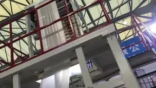 Three Layer ABA Blown Film Extrusion Line -Trade Show Demo #ABABlownFilm#FilmBlowingMachine
