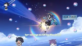 ✨۫ ꣑ৎ🌷My wanderer pulls on Sumeru Chronicle Banner 6.0 as a F2P˖ ִ𐙚💙🪷 C6R5 wanderer summons˚₊۶ৎ˙⋆ ☔