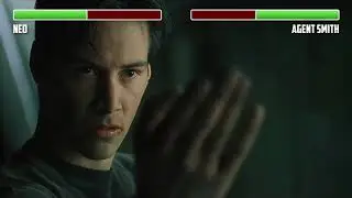 Neo vs. Agent Smith WITH HEALTHBARS | Subway fight | HD | The Matrix