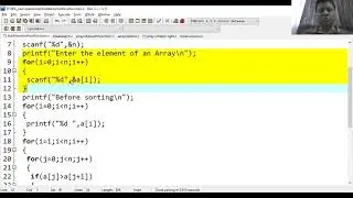 ID ARRAY C PROGRAM ON BUBBLE SORT