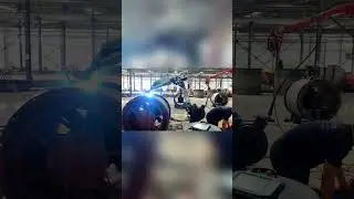 RobotMeta - Large windmill drum welding. #shortsvideo