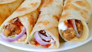 BBQ Chicken Paratha Roll Recipe By Kitchen Cafe