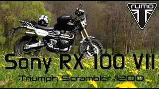 Footage of Sony RX 100 VII : The Triumph Scrambler 1200 in Springtime