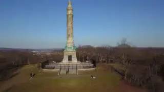 East Rock Park & Monument - New Haven CT by 4K Drone