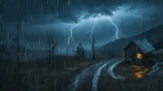 🌧️ Heavy Rain and Thunder Sounds for Sleeping | Calm Storm Atmosphere with Natural Thunder Flow