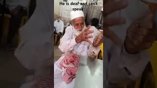 Deaf old man showing magic skills