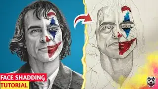 How To Draw Jocker, Joaquin Phoenix Drawing, Shadding Tutorial For Step By Step (Part 2)