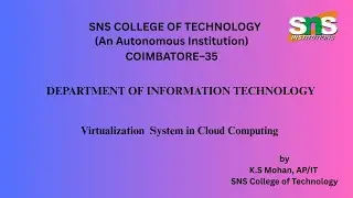 Virtualization System|Cloud Computing|SNS Institutions 