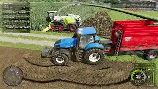 Cortando de maíz para ensilaje video de mi Amigo Yolexy del farmin Simulador 25