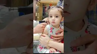 Cute baby girl getting ear piercing👂🥰she cry alot😢 #shorts #piercing