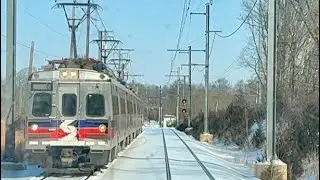Engineer Bill icy cold snow covered Septa SL5 RFW from PHL to Doylestown. 1/29/26