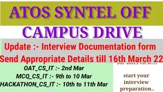 Atos syntel interview documentation update| atos syntel selection process