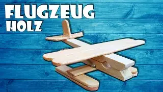 ✈️ Flugzeug aus W&auml;scheklammer & Eisstiel bauen - waterplane from clothespin DIY [4K]