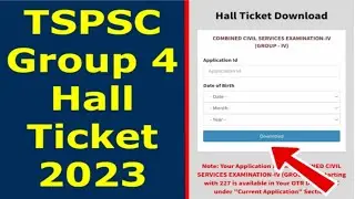 TSPSC Group 4 Hall Ticket 2023 | TSPSC Group Hall Ticket Released ?