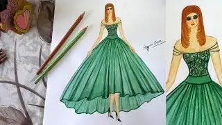 Beautiful green dress design