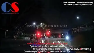 Cyclists Riding Disorderly And Failed To Wear Safety Helmet Along Commonwealth Ave