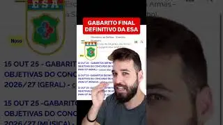 GABARITO DEFINITIVO DA ESA LIBERADO. #esa