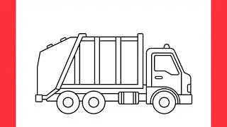 How to Draw a GARBAGE TRUCK 🚛 | Easy Drawing for Beginners