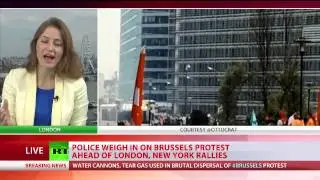 #WaveOfAction: Violent clashes as cops disperse protesters in Brussels