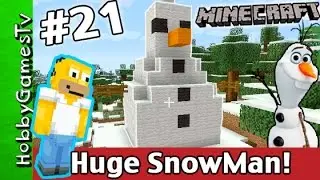 Minecraft HUGE SNOWMAN Tutorial Build Xbox One #21 HobbyDude HobbyGamesTV