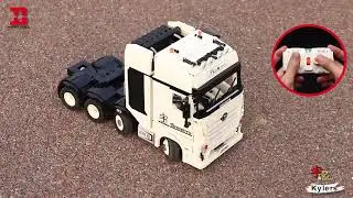 Happy Build Shine Yu remote control engineering trailer head | building blocks | toy vehicles