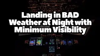 Landing in BAD Weather at Night with Minimum Visibility #aircraft #aviation #pilottraining 