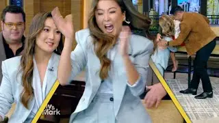 Ashley Park FALLS Out of Her Chair After Josh Gad Prank