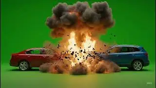 Epic Car Crash with Massive Explosion &ndash; Free Green Screen HD