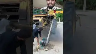 Help Diesel engine starting with big cutter machine!! #trandingshorts #machine #viral