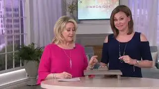 Diamonique Three Stone Cushion Cut Ring, Sterling Silver on QVC