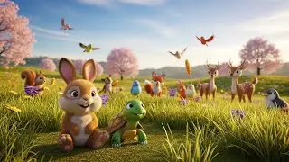 The Fast Bunny and Slow Turtle 🐢🐇🎶 | Nursery Rhymes & Kids Songs | Preschool Learning | 3D Animation