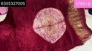 Semi gaji silk shibori with plain dying saree