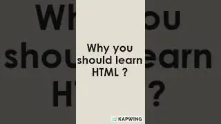 Why you should learn HTML ?