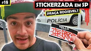 🔥 Pasting Stickers in S&atilde;o Paulo (Roosevelt Square) 🛹 - Tresum on Street #18 💥