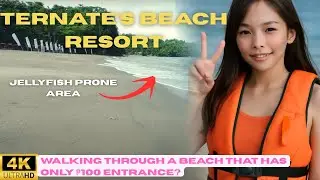 [4K]🇵🇭 ₱100 FOR A BEACH ENTRANCE?😱 | TERNATE BEACH RESORT | WALKING ON JELLY FISH AREA| WHITE SAND