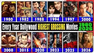 Bollywood Highest Grossing Movies Every Year (1980-2026) | Bollywood Year-wise Top Box Office Hits