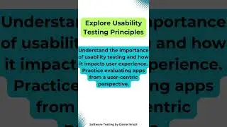 Explore Usability Testing Principles #softwaretesting #mobiletesting