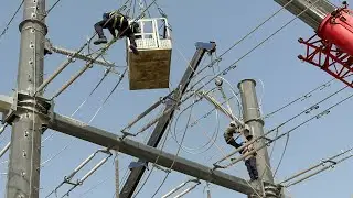 Post insulator installation.