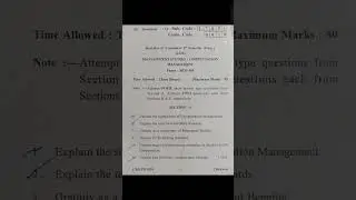 Bcom 5 Semester Honours -Management studies- Compensation Management 2024 question paper #bcom #exam