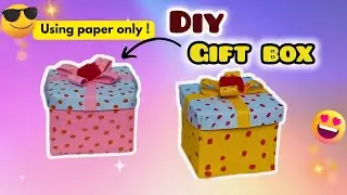 Diy paper gift box using paper only 🎁 / Diy Christmas decoration/ Diy Christmas gift box 🎁