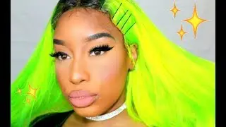 🌈COLORWEEK:  SLAYING BRIGHT LIME GREEN HAIR (Start to Finish) FEAT. YOLISSA HAIR  *2017*