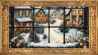 Winter Village Through The Window |  Frame TV Art | 4K Ambient Artwork | 2 Hours