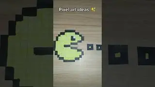Pac man💛pixel art ideas ✨#shorts