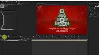 How to customize After Effects template: Christmas Tree Collage greetings card.