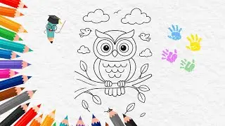 How To Drawing An Owl | Cute Drawing and Coloring | Owl Bird Drawing